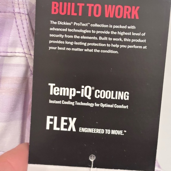 Dickies Lavender Plaid Button-Down Shirt - Picture 7 of 12